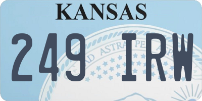 KS license plate 249IRW