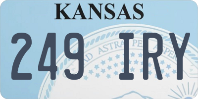 KS license plate 249IRY