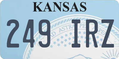 KS license plate 249IRZ