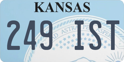 KS license plate 249IST