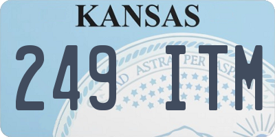 KS license plate 249ITM