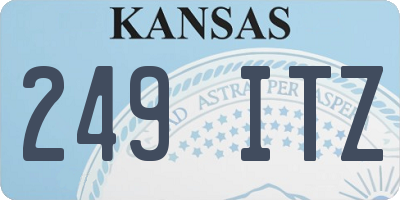 KS license plate 249ITZ