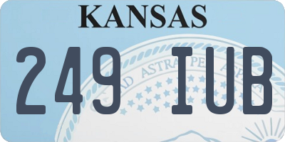 KS license plate 249IUB