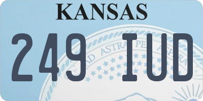 KS license plate 249IUD