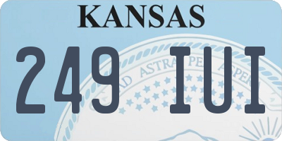 KS license plate 249IUI