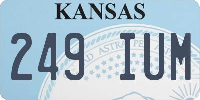 KS license plate 249IUM