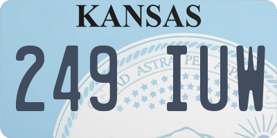 KS license plate 249IUW
