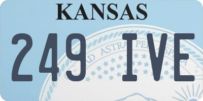 KS license plate 249IVE