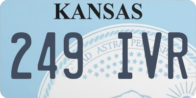 KS license plate 249IVR