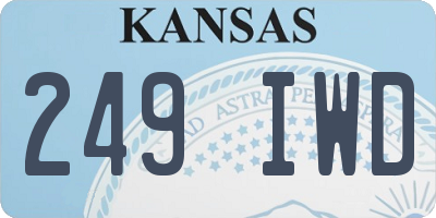 KS license plate 249IWD
