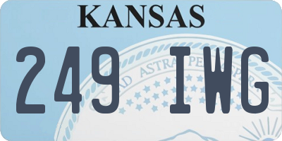 KS license plate 249IWG