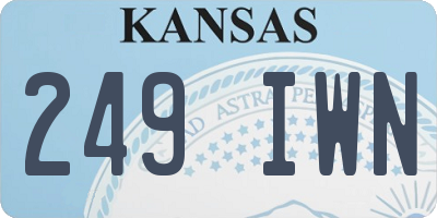 KS license plate 249IWN