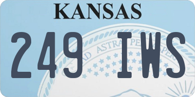 KS license plate 249IWS