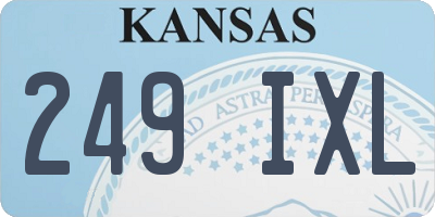 KS license plate 249IXL