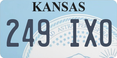 KS license plate 249IXO