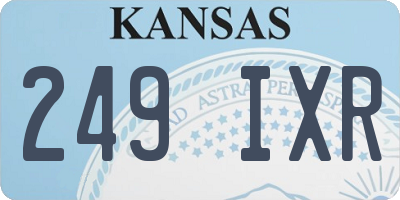 KS license plate 249IXR
