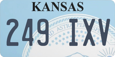KS license plate 249IXV