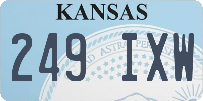 KS license plate 249IXW