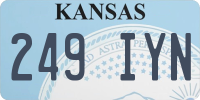KS license plate 249IYN