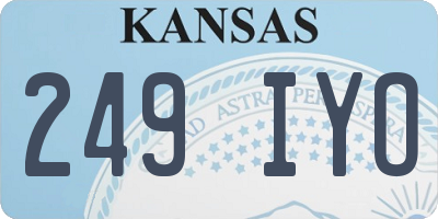 KS license plate 249IYO