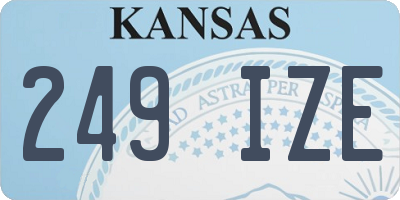 KS license plate 249IZE