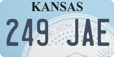 KS license plate 249JAE