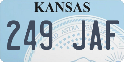 KS license plate 249JAF