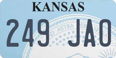 KS license plate 249JAO