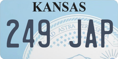 KS license plate 249JAP