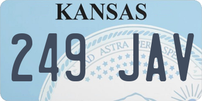 KS license plate 249JAV
