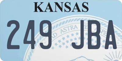 KS license plate 249JBA
