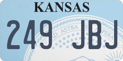 KS license plate 249JBJ