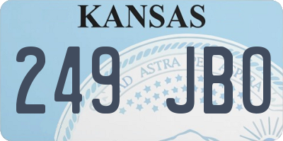 KS license plate 249JBO