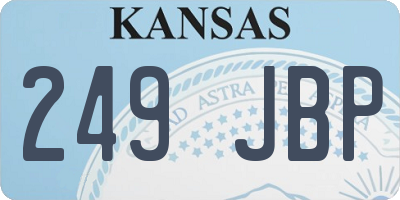 KS license plate 249JBP