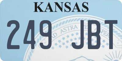 KS license plate 249JBT