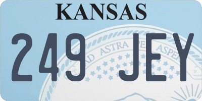KS license plate 249JEY