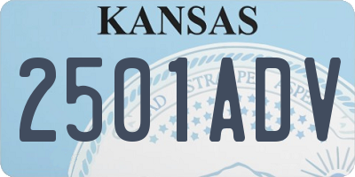 KS license plate 2501ADV