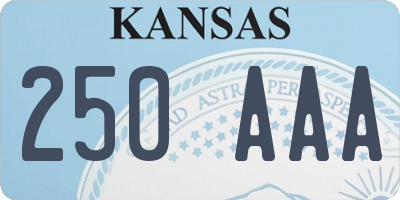 KS license plate 250AAA