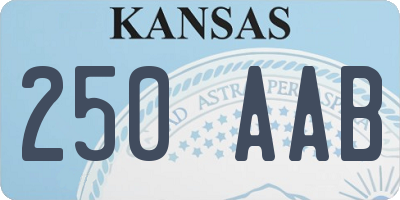 KS license plate 250AAB