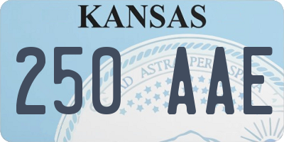 KS license plate 250AAE