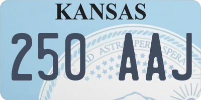 KS license plate 250AAJ