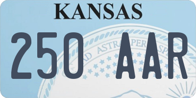KS license plate 250AAR