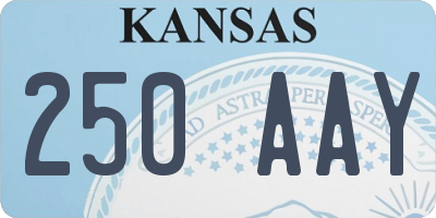 KS license plate 250AAY