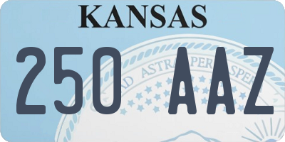 KS license plate 250AAZ