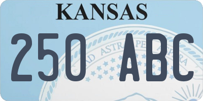 KS license plate 250ABC