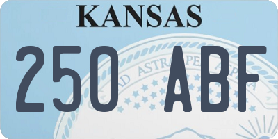 KS license plate 250ABF