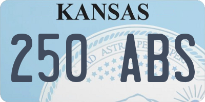 KS license plate 250ABS