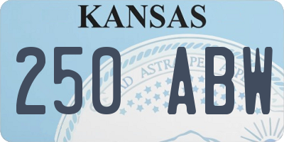 KS license plate 250ABW