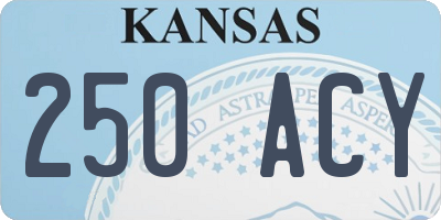 KS license plate 250ACY