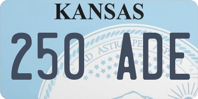 KS license plate 250ADE